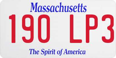 MA license plate 190LP3