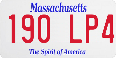 MA license plate 190LP4