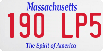 MA license plate 190LP5
