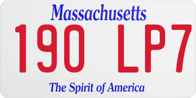 MA license plate 190LP7