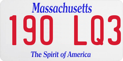 MA license plate 190LQ3