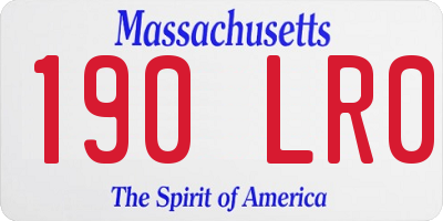 MA license plate 190LR0