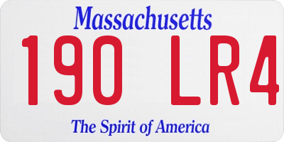 MA license plate 190LR4