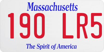 MA license plate 190LR5