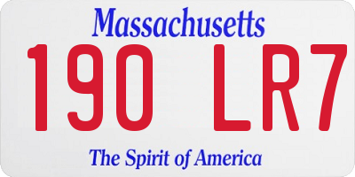MA license plate 190LR7