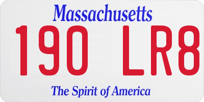 MA license plate 190LR8
