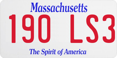 MA license plate 190LS3