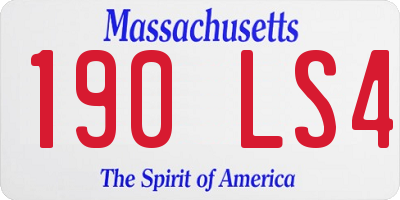 MA license plate 190LS4