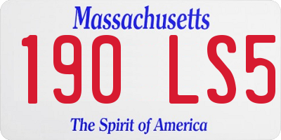 MA license plate 190LS5