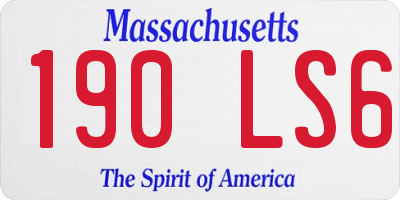 MA license plate 190LS6