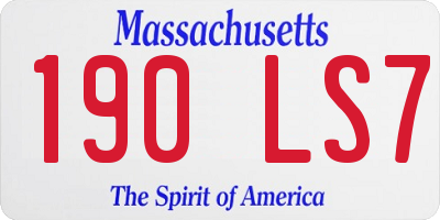 MA license plate 190LS7