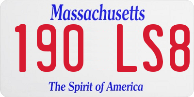MA license plate 190LS8