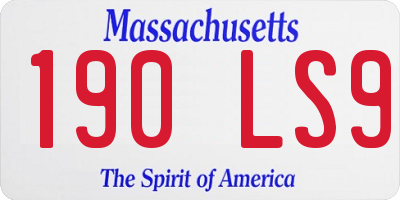 MA license plate 190LS9
