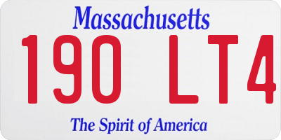 MA license plate 190LT4