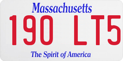 MA license plate 190LT5