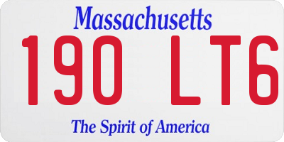 MA license plate 190LT6