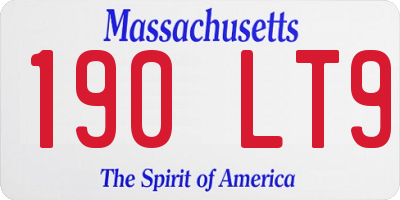 MA license plate 190LT9