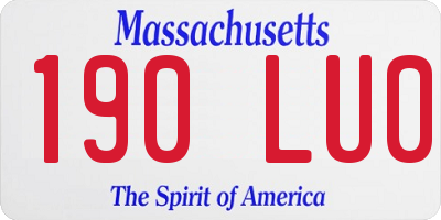 MA license plate 190LU0