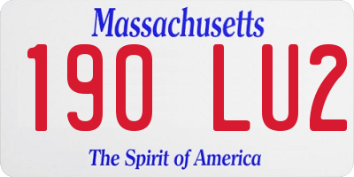MA license plate 190LU2