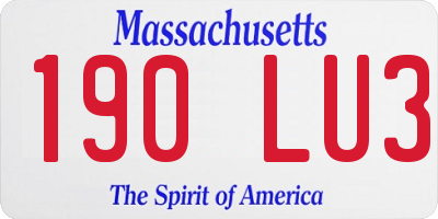 MA license plate 190LU3