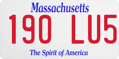 MA license plate 190LU5