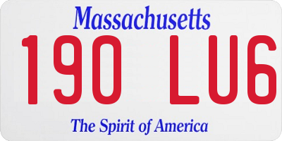 MA license plate 190LU6