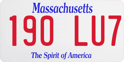 MA license plate 190LU7