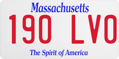 MA license plate 190LV0