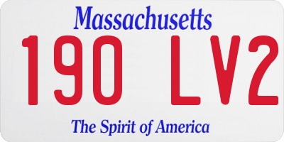 MA license plate 190LV2