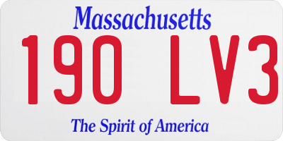 MA license plate 190LV3