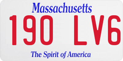 MA license plate 190LV6