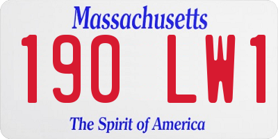 MA license plate 190LW1