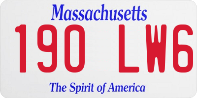 MA license plate 190LW6