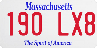 MA license plate 190LX8