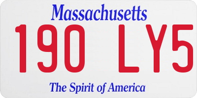 MA license plate 190LY5