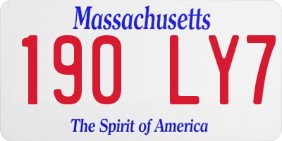 MA license plate 190LY7