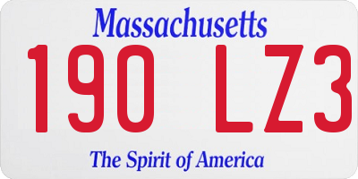 MA license plate 190LZ3