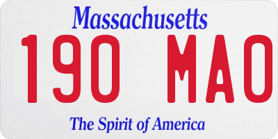 MA license plate 190MA0