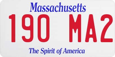 MA license plate 190MA2