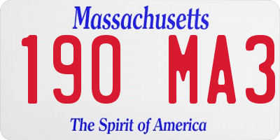 MA license plate 190MA3