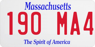MA license plate 190MA4