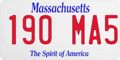 MA license plate 190MA5