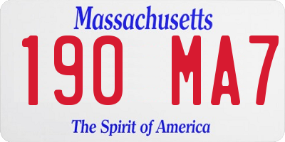 MA license plate 190MA7