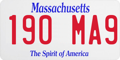 MA license plate 190MA9