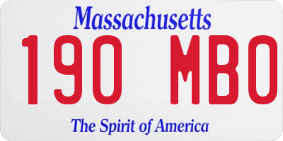 MA license plate 190MB0