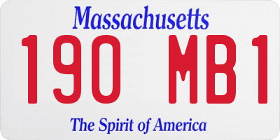 MA license plate 190MB1