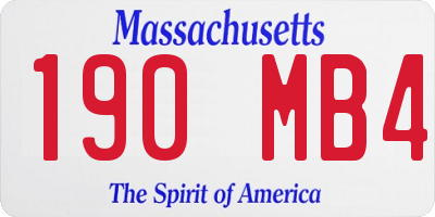 MA license plate 190MB4