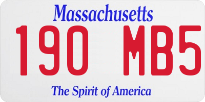 MA license plate 190MB5