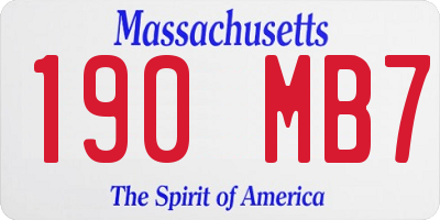 MA license plate 190MB7