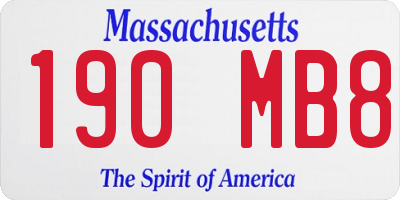 MA license plate 190MB8